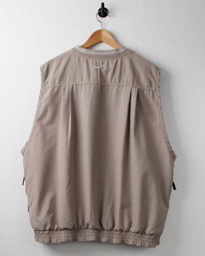 00s Nike Beige Windbreaker Golf Vest (L)