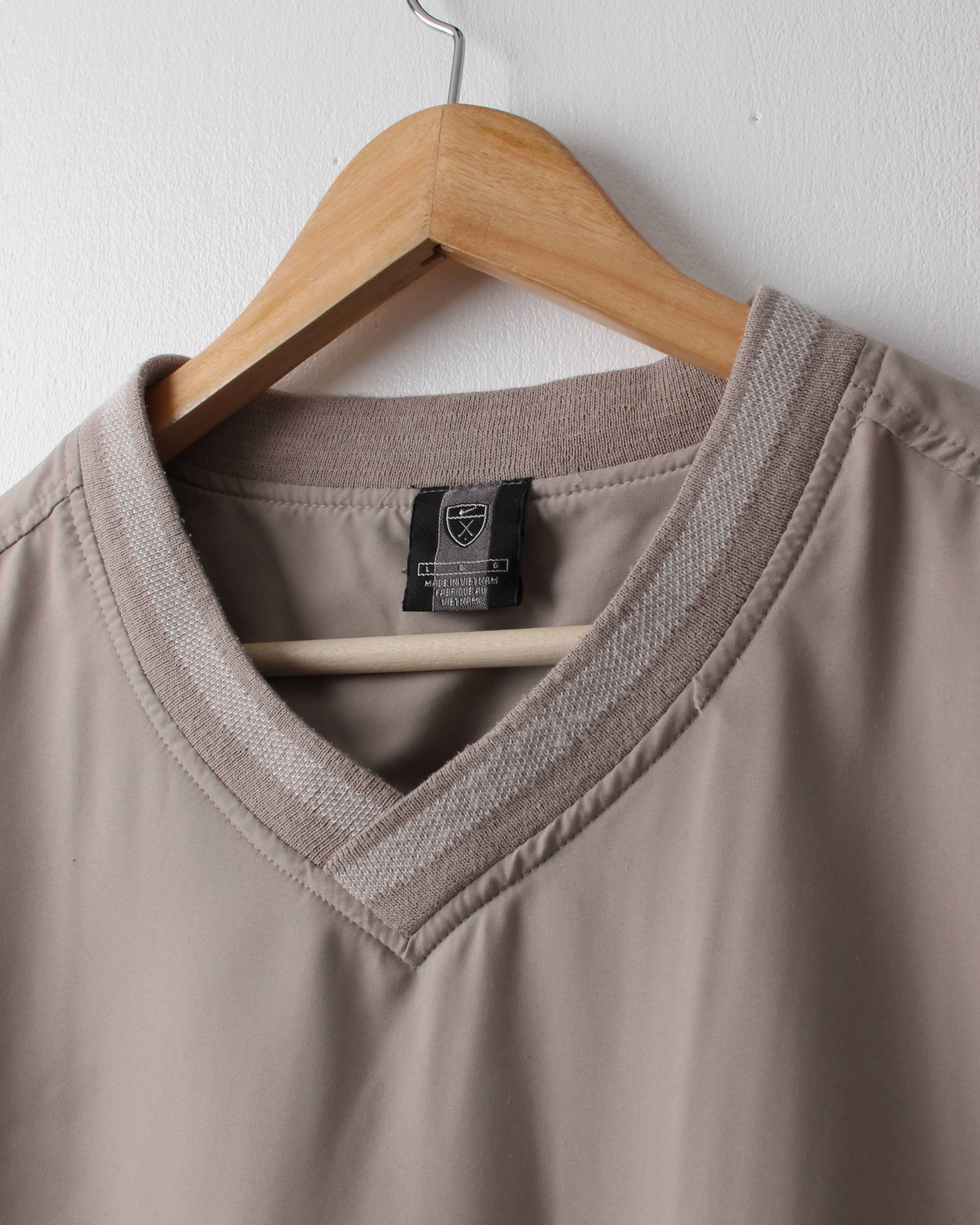 00s Nike Beige Windbreaker Golf Vest (L)