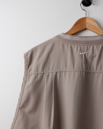 00s Nike Beige Windbreaker Golf Vest (L)