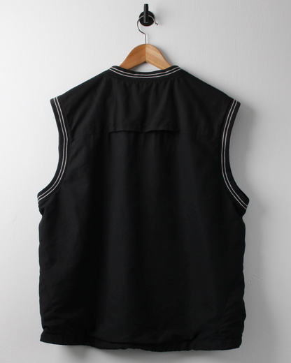 00s Nike Black & White Windbreaker Golf Vest (L)
