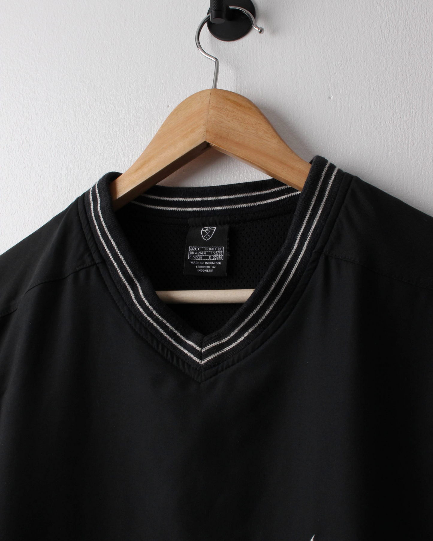 00s Nike Black & White Windbreaker Golf Vest (L)