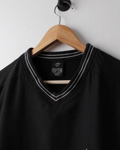 00s Nike Black & White Windbreaker Golf Vest (L)