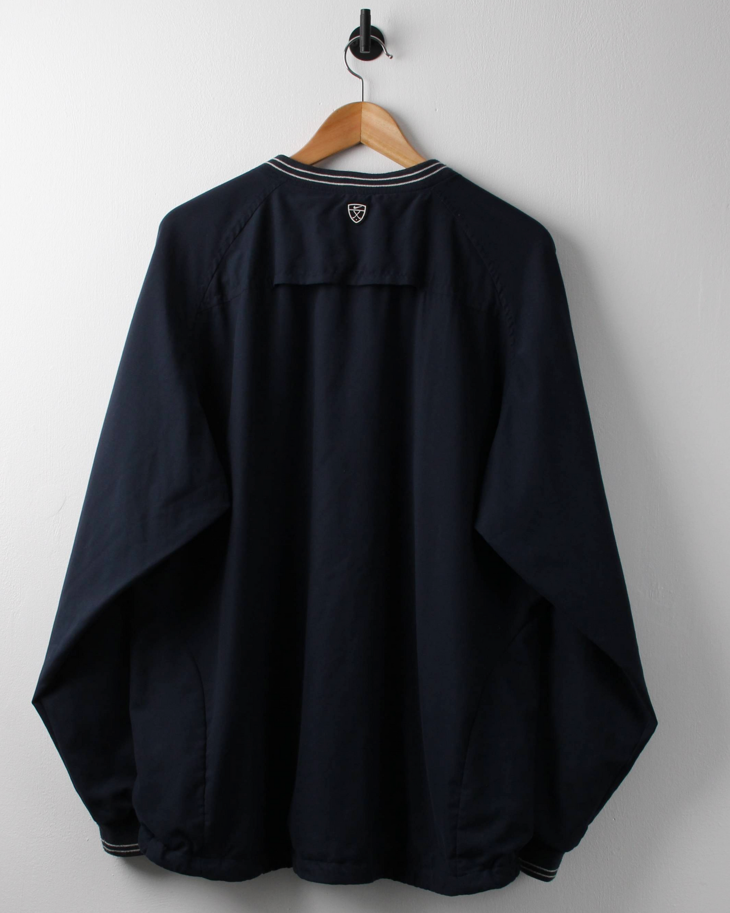 00s Nike Shield Logo Navy V-Neck Windbreaker (L)