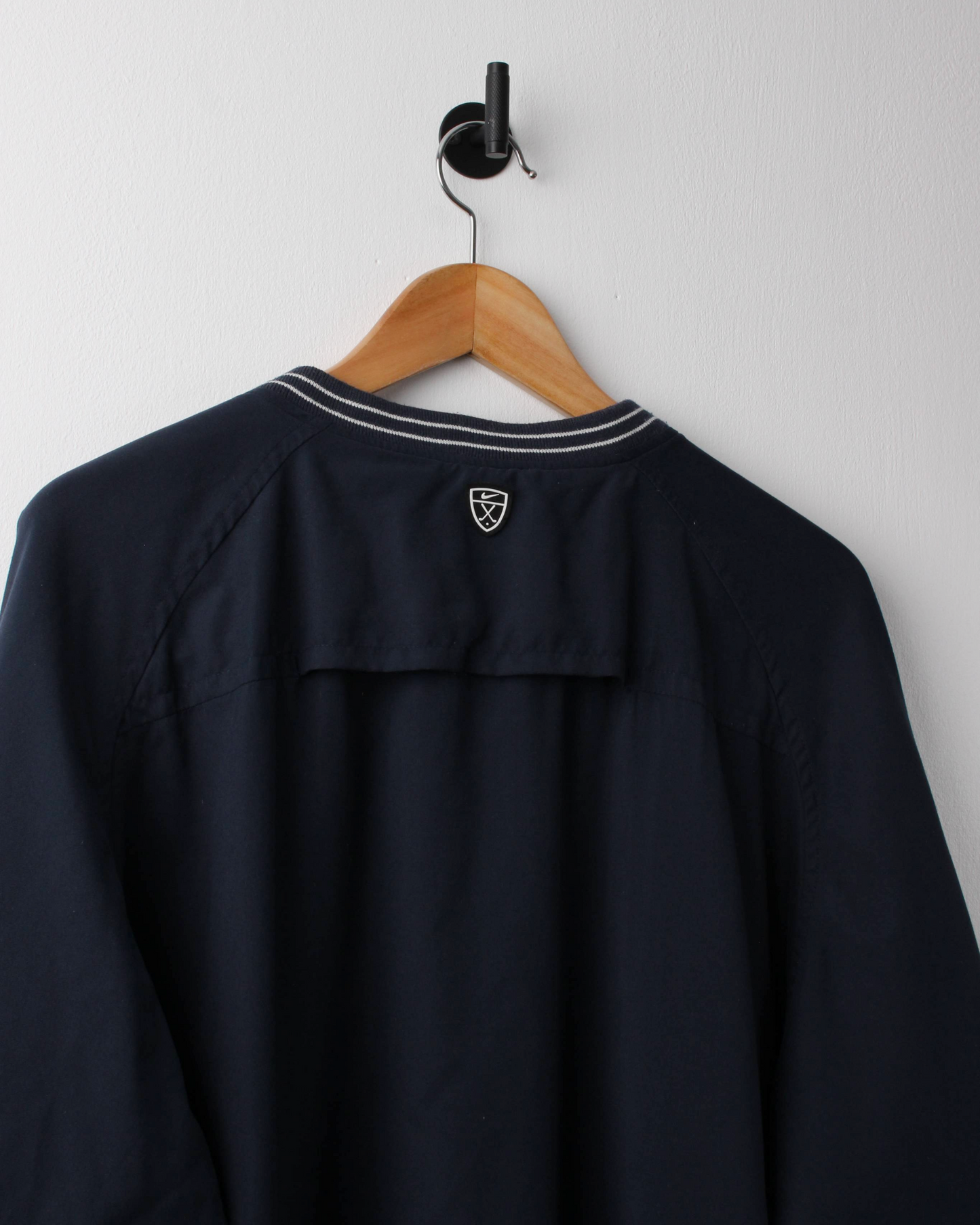 00s Nike Shield Logo Navy V-Neck Windbreaker (L)