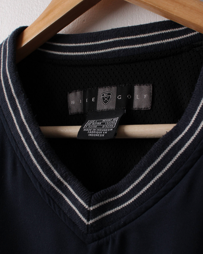 00s Nike Shield Logo Navy V-Neck Windbreaker (L)