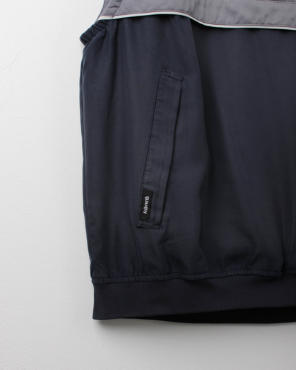 00s Ashworth Grey/Navy Quarter Zip Golf Vest (M)