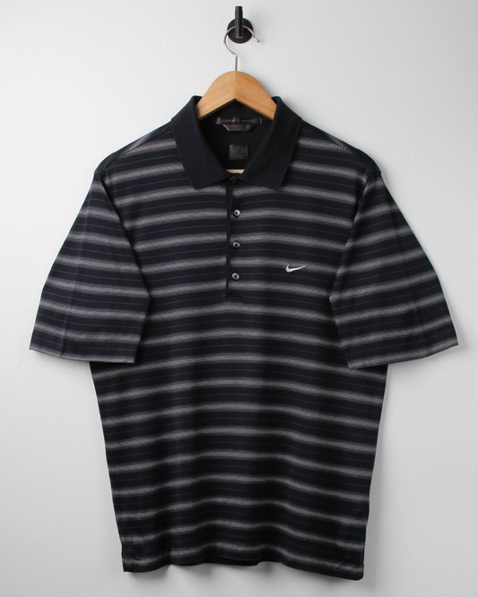 00s Nike Tiger Woods Navy Striped Polo (S)