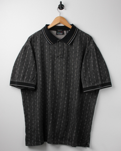 90s Greg Norman Dark Grey Patterned Polo (XL)