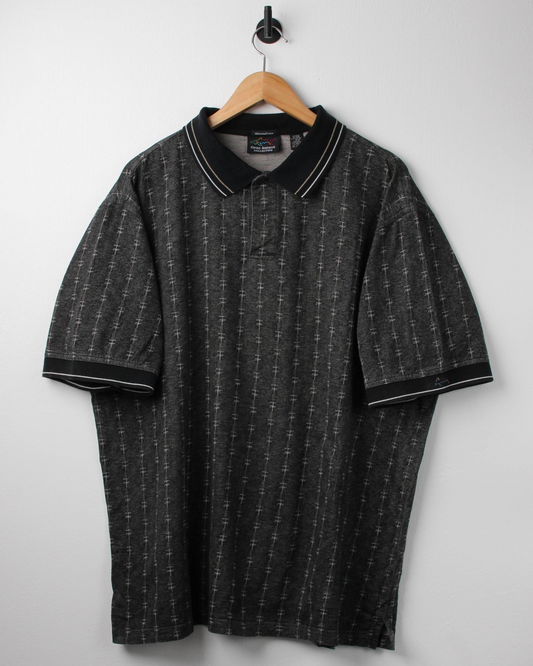 90s Greg Norman Dark Grey Patterned Polo (XL)