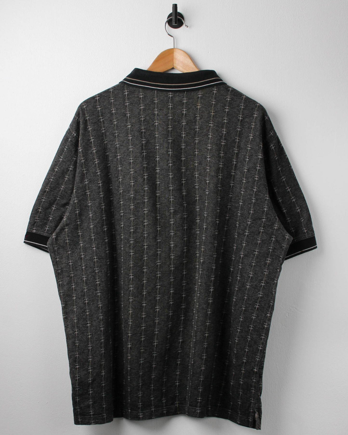 90s Greg Norman Dark Grey Patterned Polo (XL)