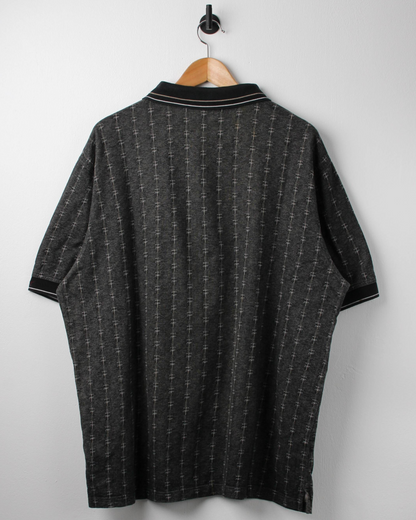 90s Greg Norman Dark Grey Patterned Polo (XL)