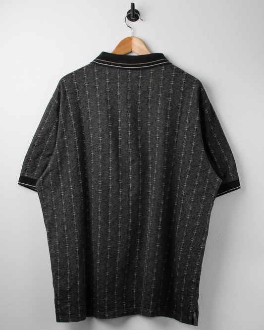 90s Greg Norman Dark Grey Patterned Polo (XL)