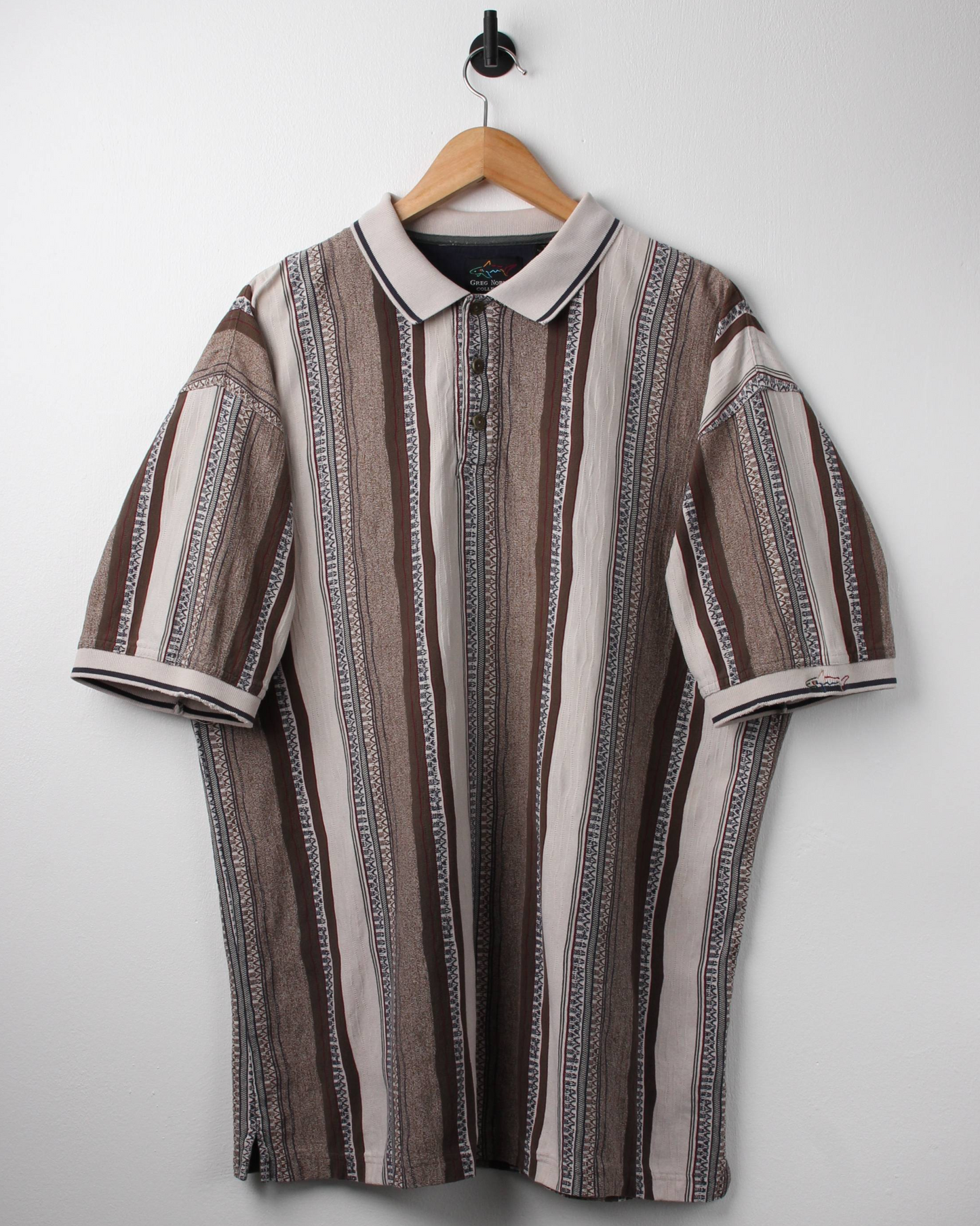 90s Greg Norman Abstract Brown Polo (XL)