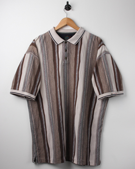 90s Greg Norman Abstract Brown Polo (XL)