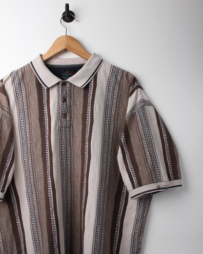 90s Greg Norman Abstract Brown Polo (XL)