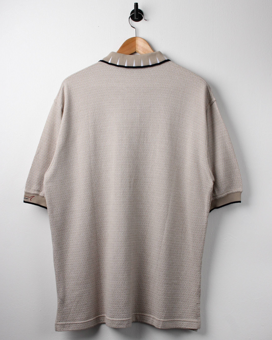 90s Greg Norman Beige Patterned Polo with Tags (L)