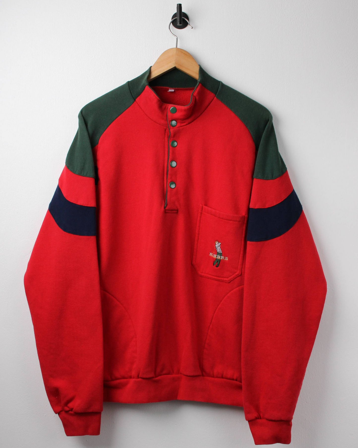 90s Hombre Golf Red Quarter Snap Sweatshirt (M)