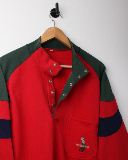 90s Hombre Golf Red Quarter Snap Sweatshirt (M)