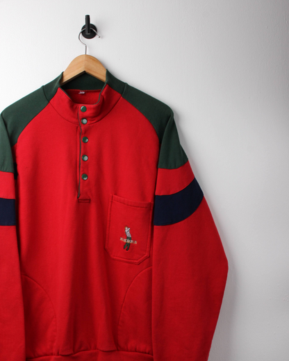 90s Hombre Golf Red Quarter Snap Sweatshirt (M)