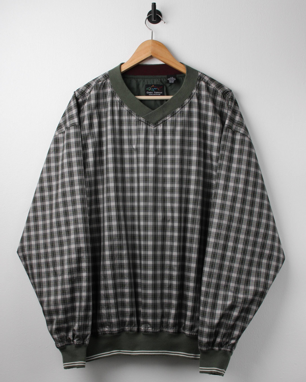 90s Greg Norman Green Plaid Windbreaker (L)