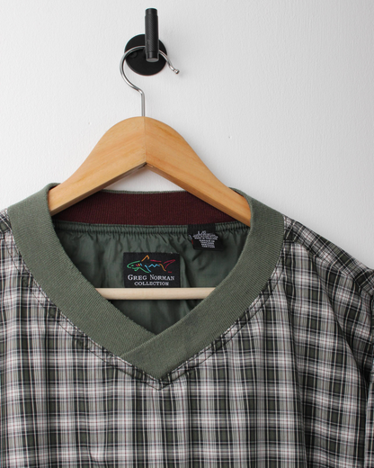 90s Greg Norman Green Plaid Windbreaker (L)