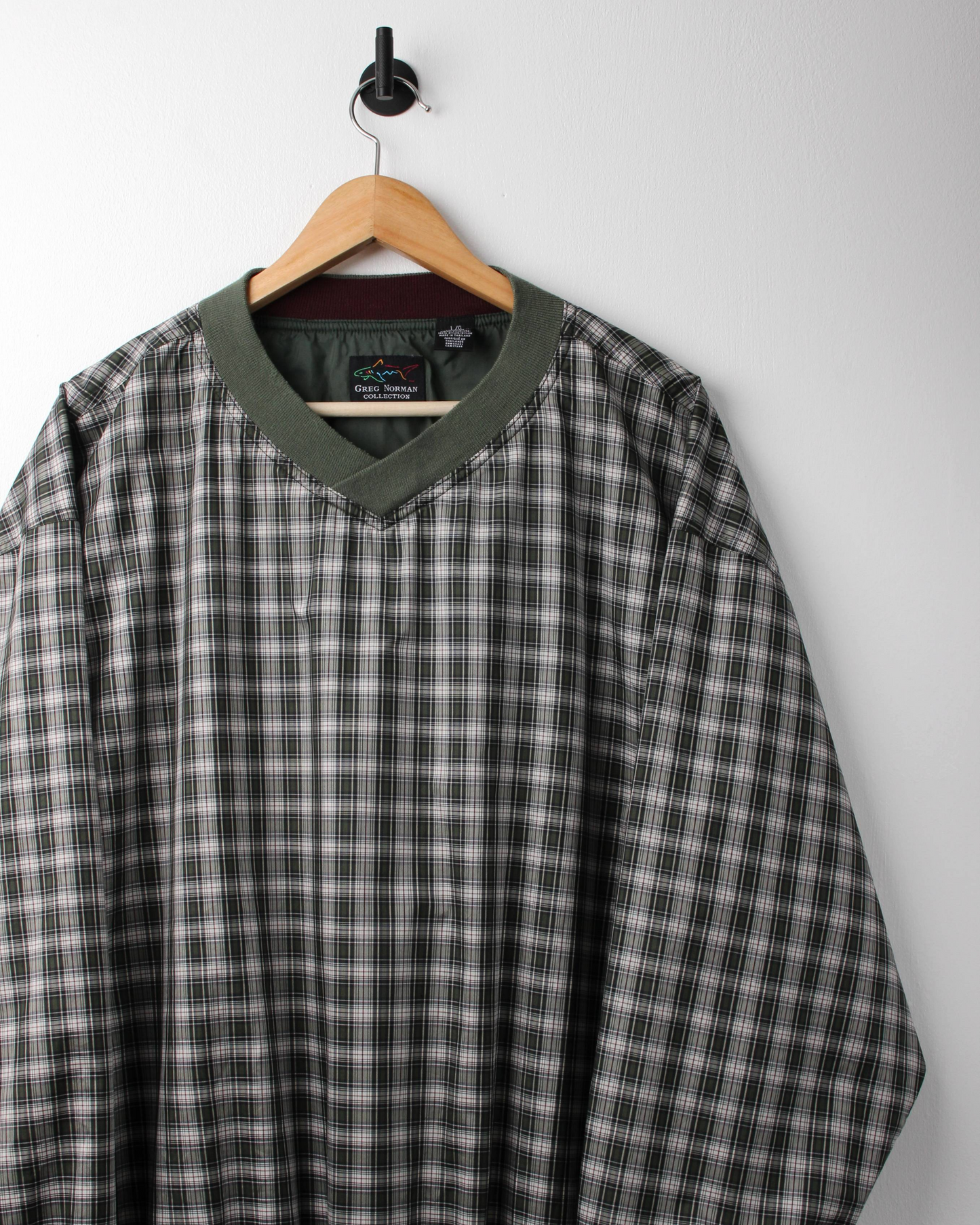 90s Greg Norman Green Plaid Windbreaker (L)