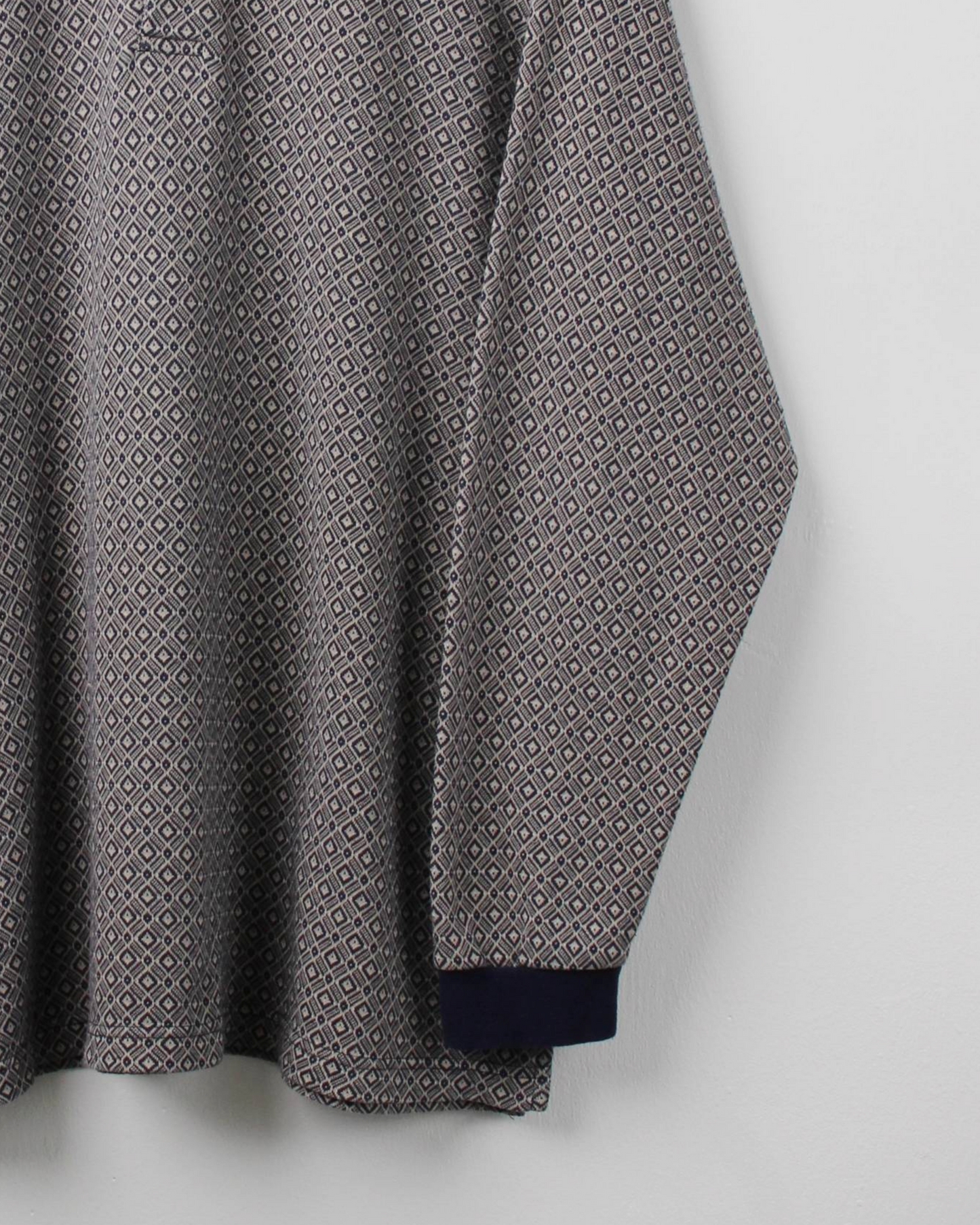 90s Munsingwear Diamond Patterned Long Sleeve Polo (L)