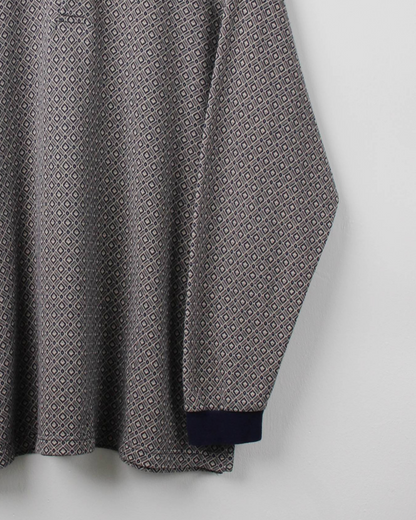 90s Munsingwear Diamond Patterned Long Sleeve Polo (L)