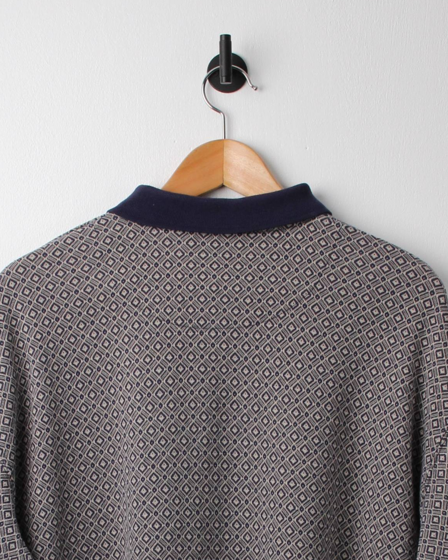 90s Munsingwear Diamond Patterned Long Sleeve Polo (L)