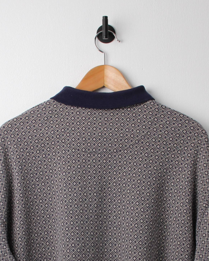 90s Munsingwear Diamond Patterned Long Sleeve Polo (L)