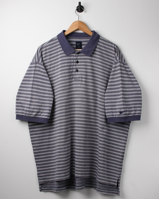 90s Nike Abstract Blue Polo (XL)