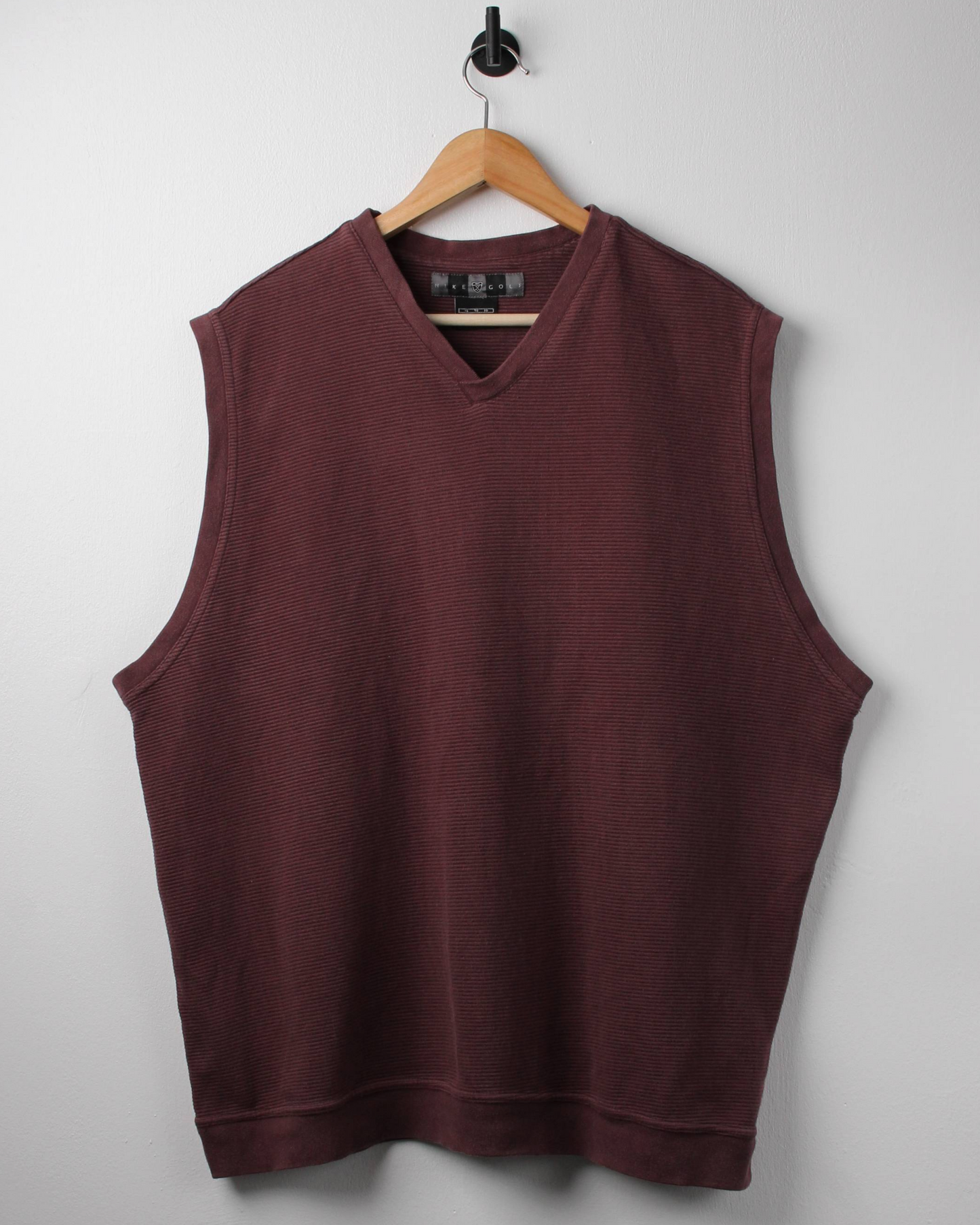 00s Nike Burgundy Ribbed Golf Vest (XL)