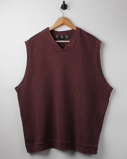 00s Nike Burgundy Ribbed Golf Vest (XL)