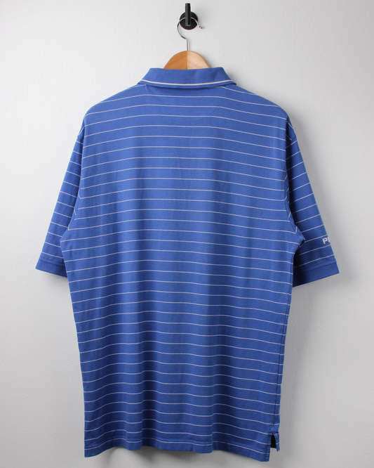 00s Ping Blue/White Striped Polo (L)
