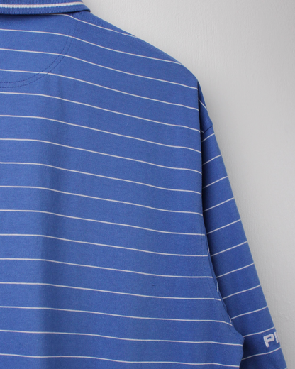 00s Ping Blue/White Striped Polo (L)