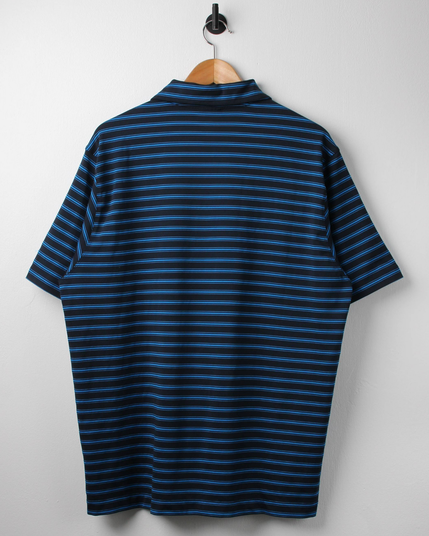 Modern Nike Black/Blue Striped Polo (L)