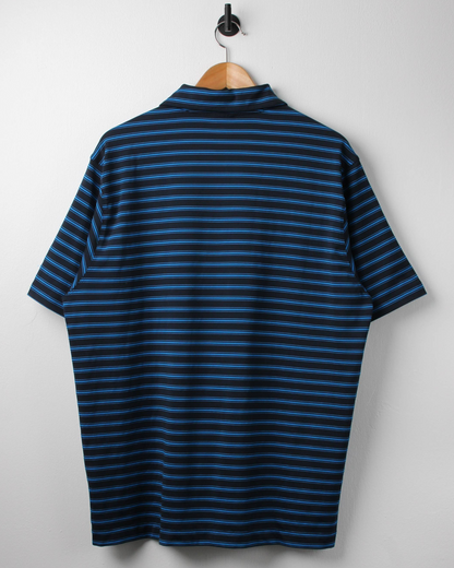Modern Nike Black/Blue Striped Polo (L)