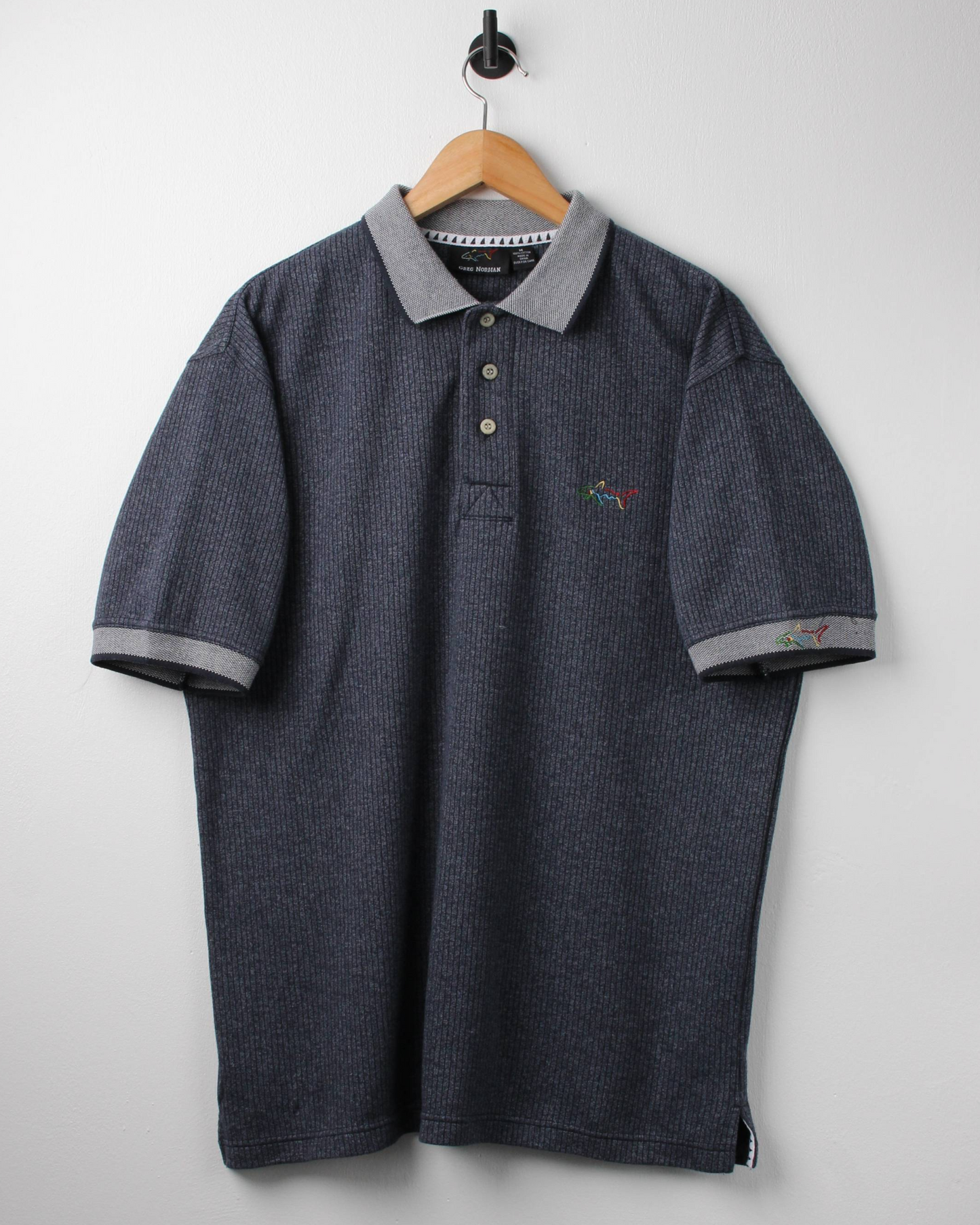 90s Greg Norman Grey Textured Polo (M)