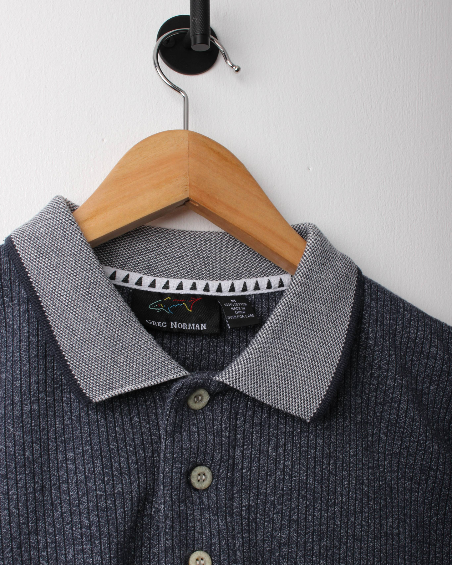 90s Greg Norman Grey Textured Polo (M)