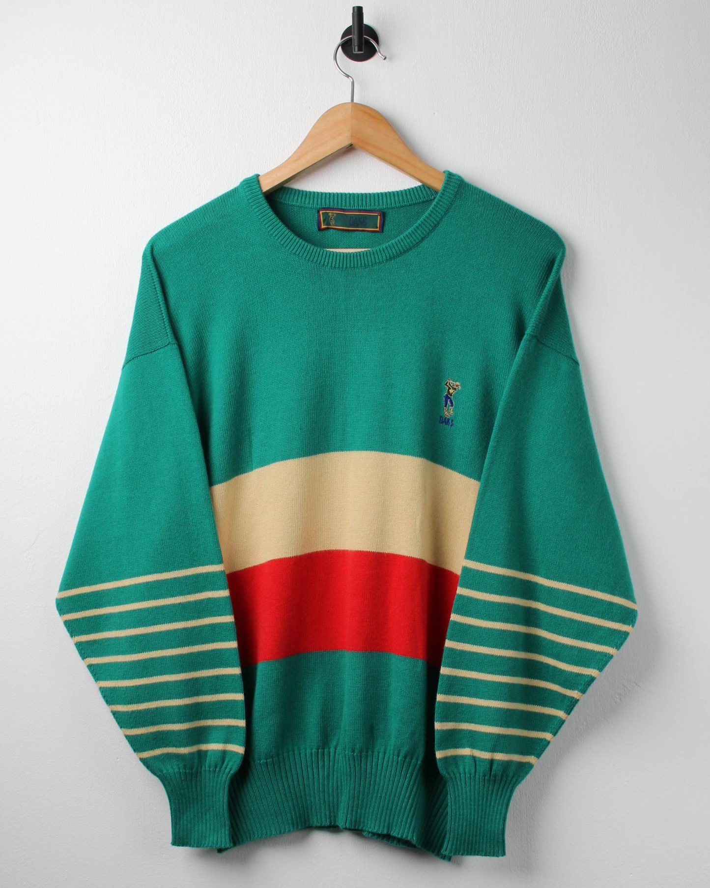 90s Daks Golf Green Striped Crewneck Knit (M)