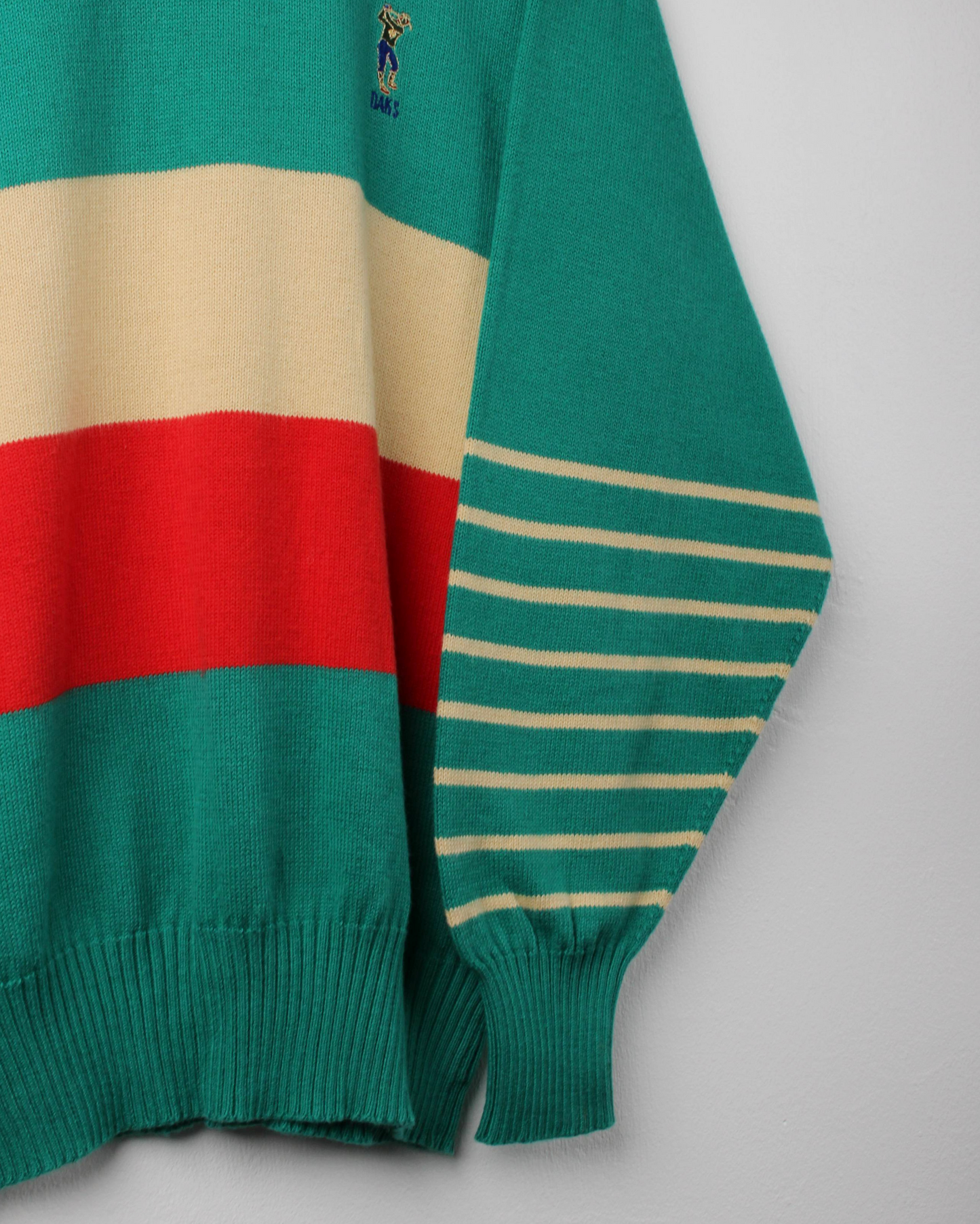 90s Daks Golf Green Striped Crewneck Knit (M)
