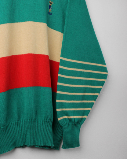 90s Daks Golf Green Striped Crewneck Knit (M)