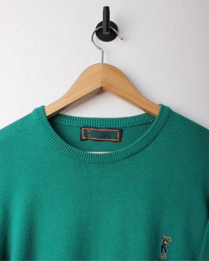 90s Daks Golf Green Striped Crewneck Knit (M)