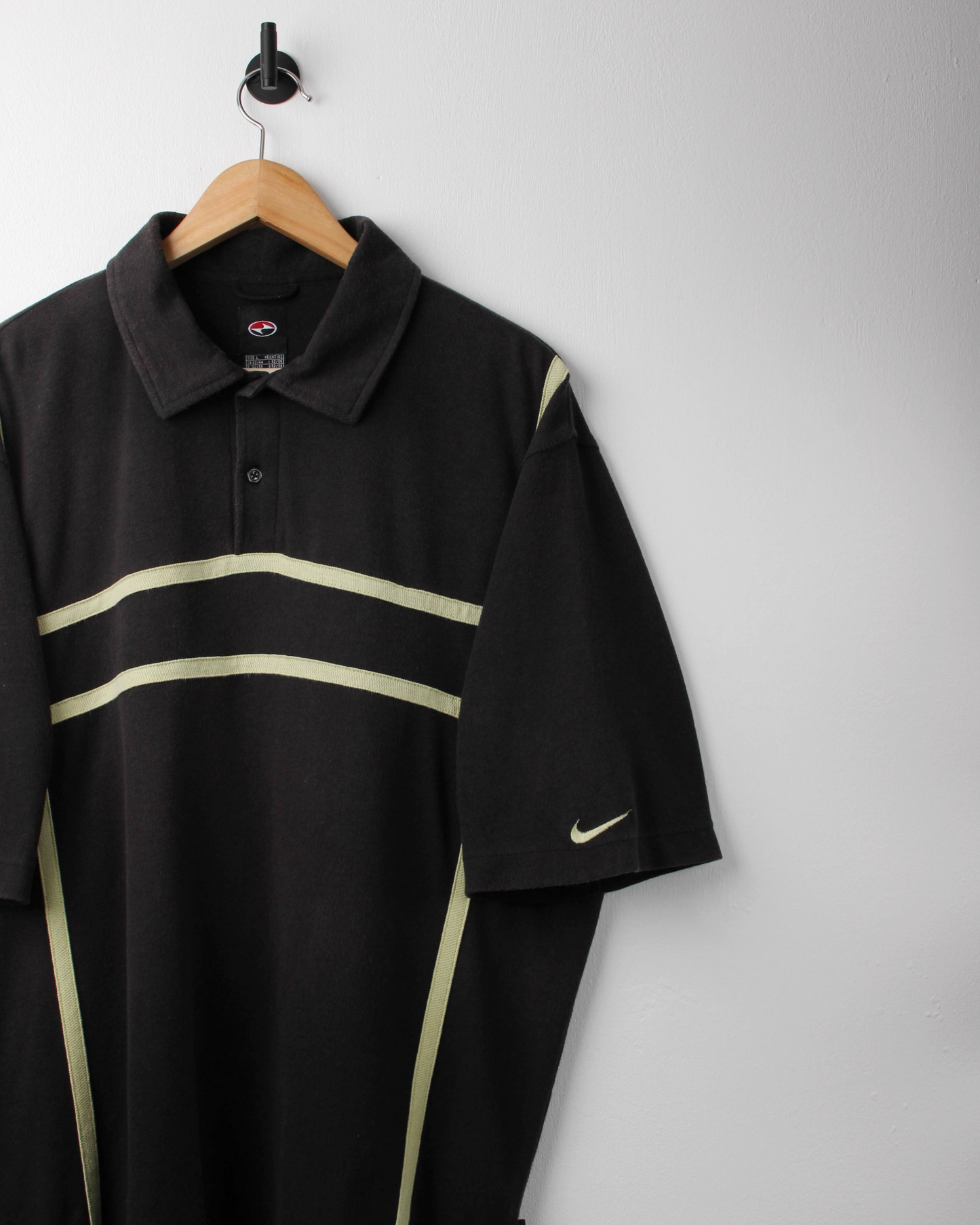 90s Nike Tiger Woods Yin Yang Black/Yellow Polo-Shirt (XL)