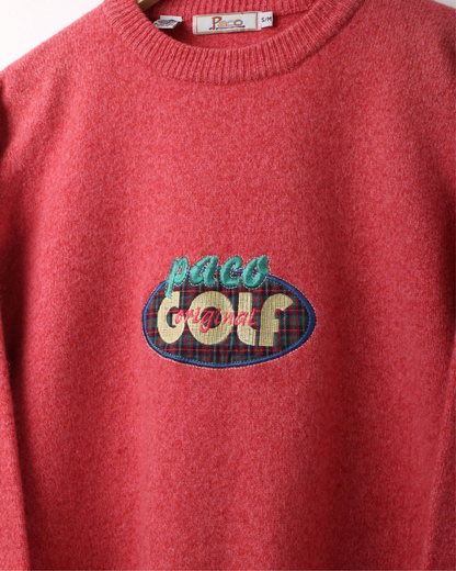 90s Paco Golf Pink Graphic Wool Knit (S)