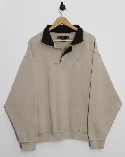 00s Nike Shield Logo Beige/Brown Quarter Zip Sweatshirt (L)