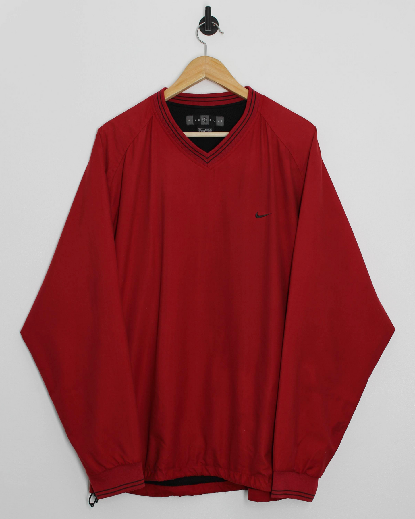 00s Nike Shield Logo Red V-Neck Windbreaker (L)