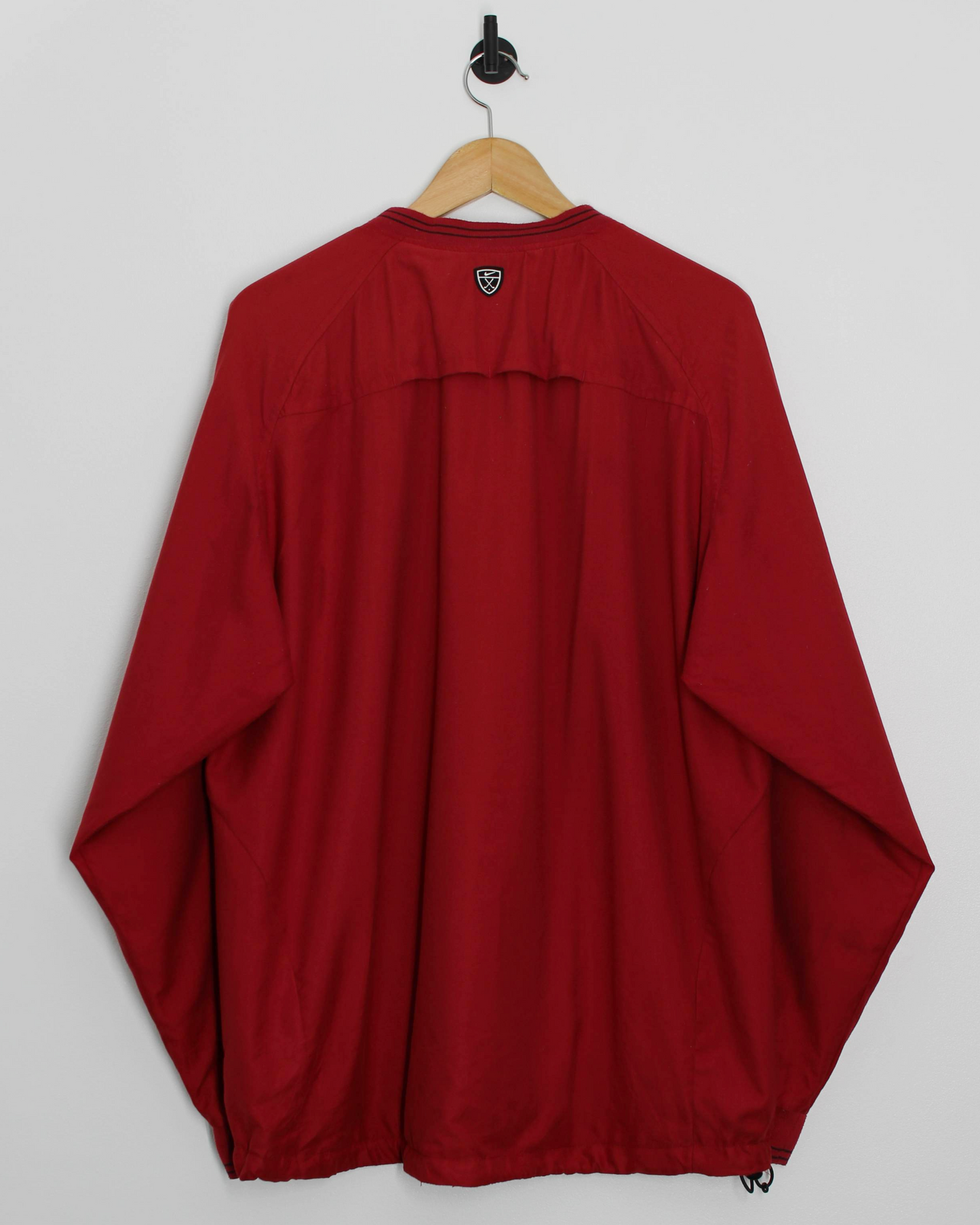 00s Nike Shield Logo Red V-Neck Windbreaker (L)