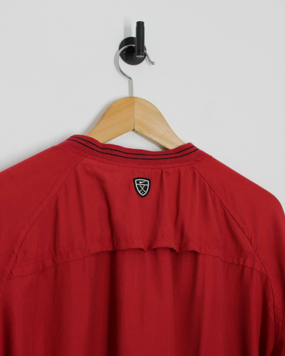 00s Nike Shield Logo Red V-Neck Windbreaker (L)
