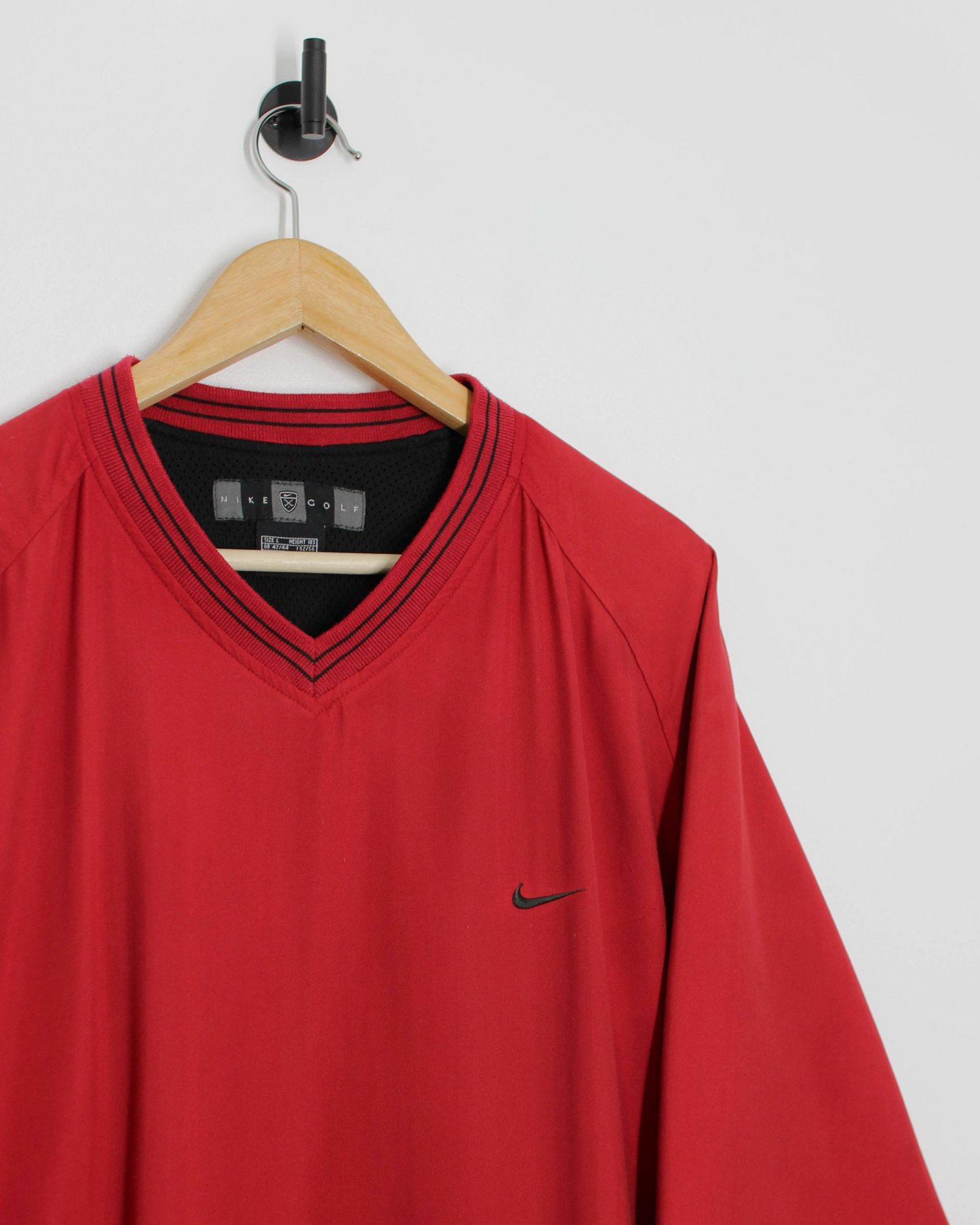 00s Nike Shield Logo Red V-Neck Windbreaker (L)